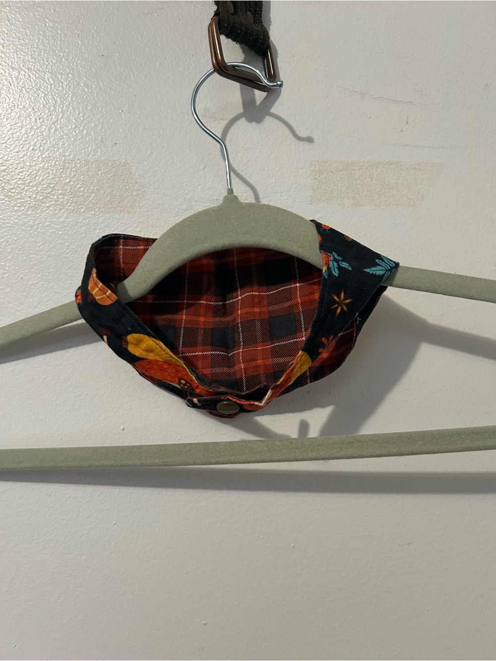 Reversible Fall Plaid & Leaf Bandana